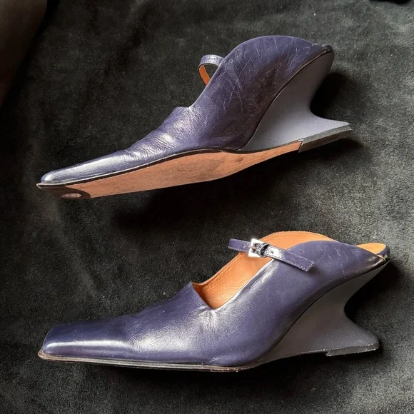 Miista ALDITH navy blue mules pumps cut out subversive designer sculpted - Picture 11 of 16